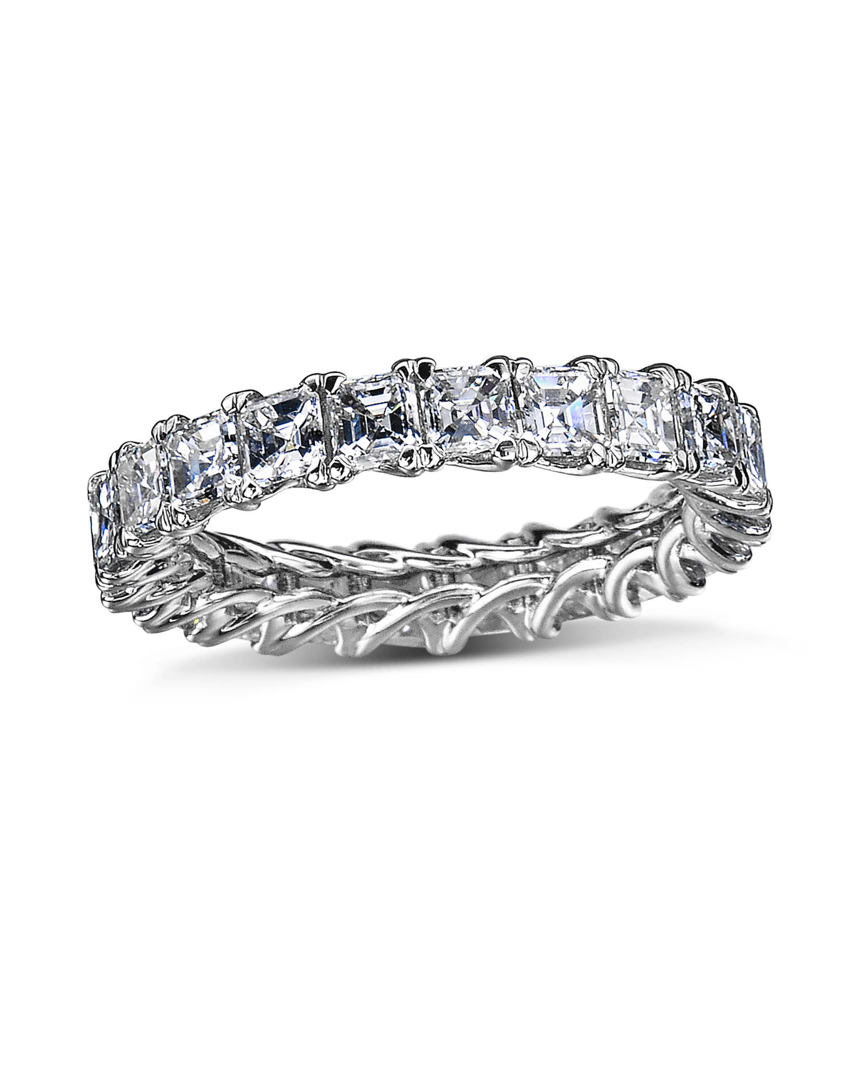 123929 | asscher cut diamond band - Freedman Jewelers