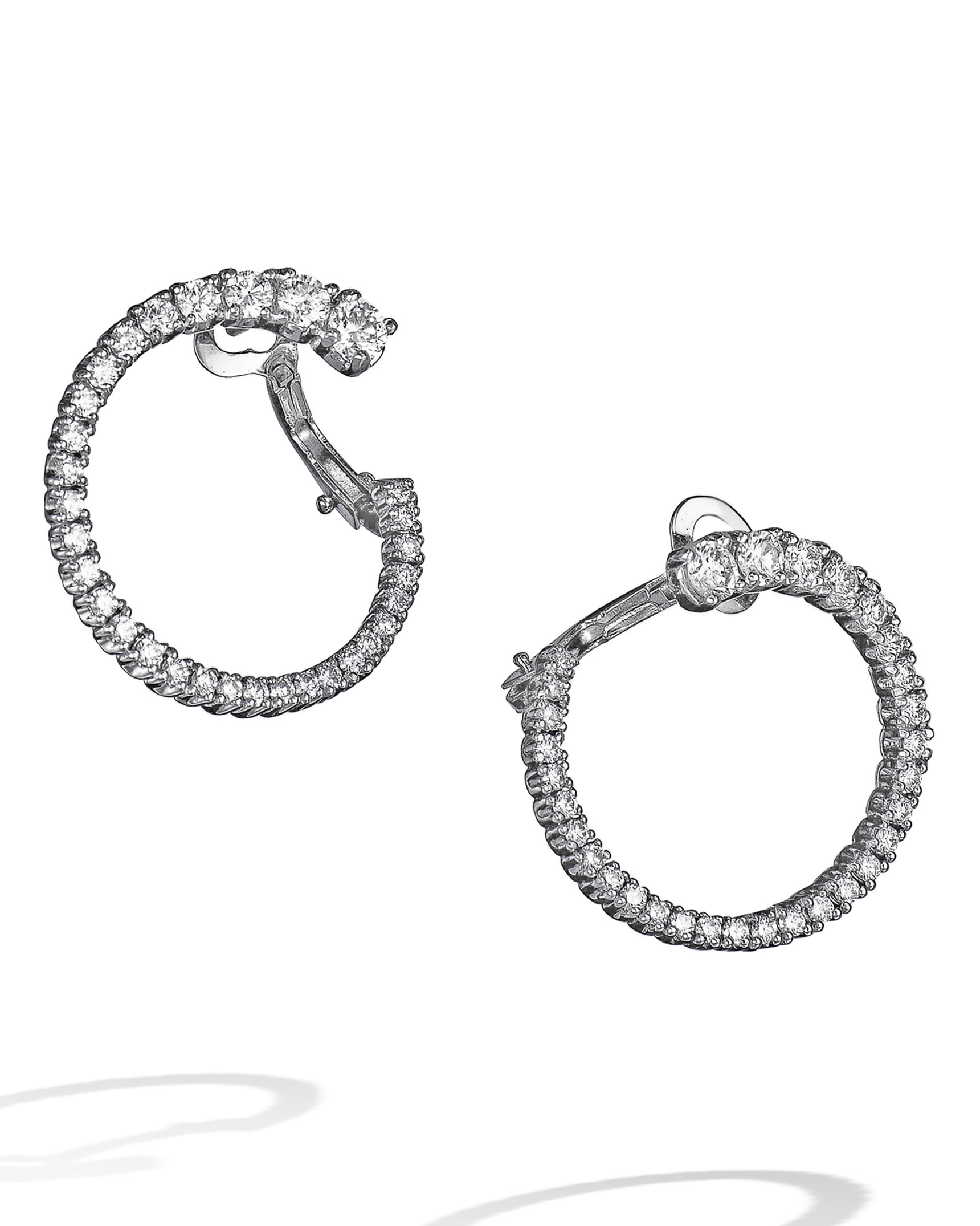 Buy Dainty Pave CZ Hoop Earrings With Push Button Lock Online in India -  Etsy