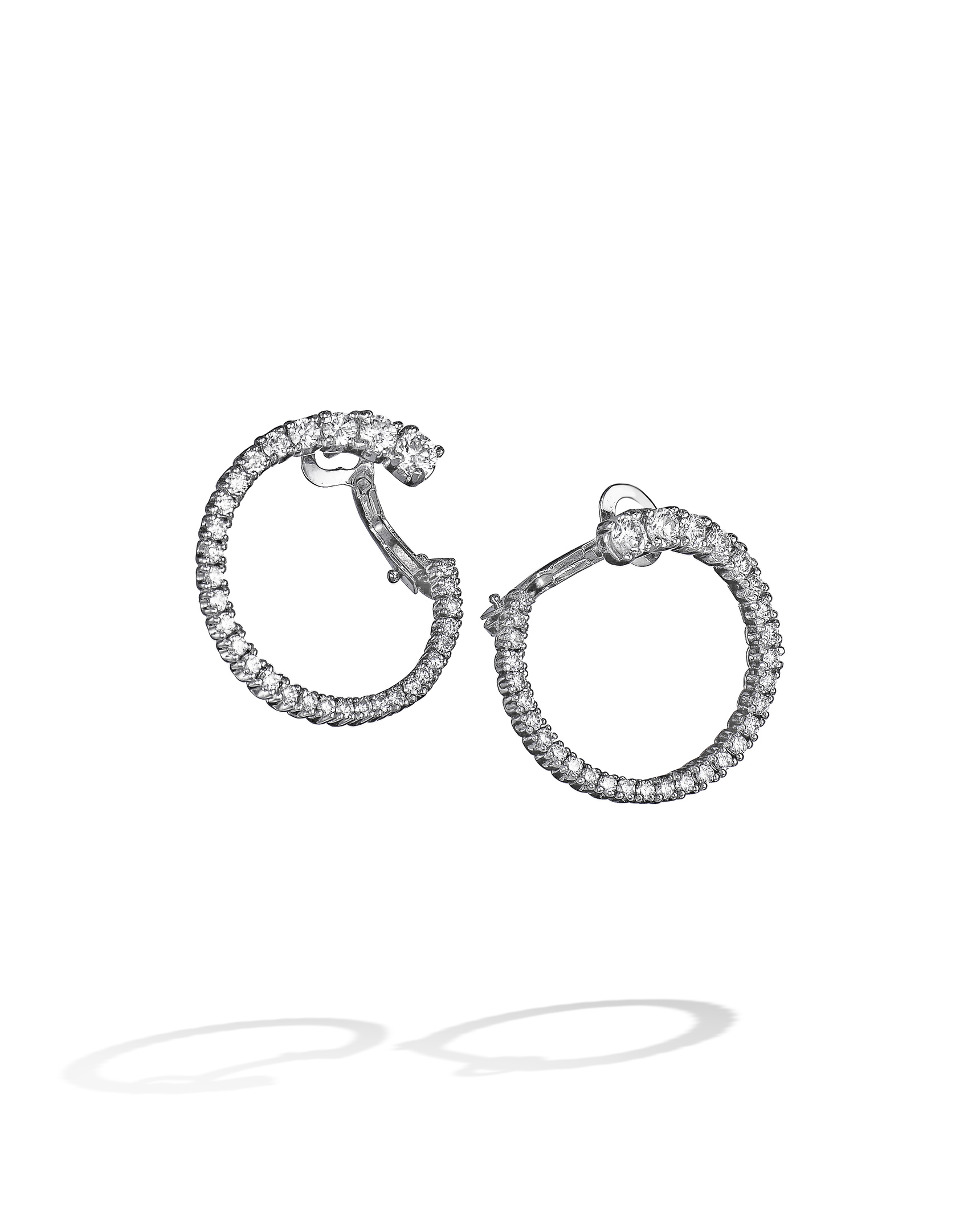 diamond front and back earrings