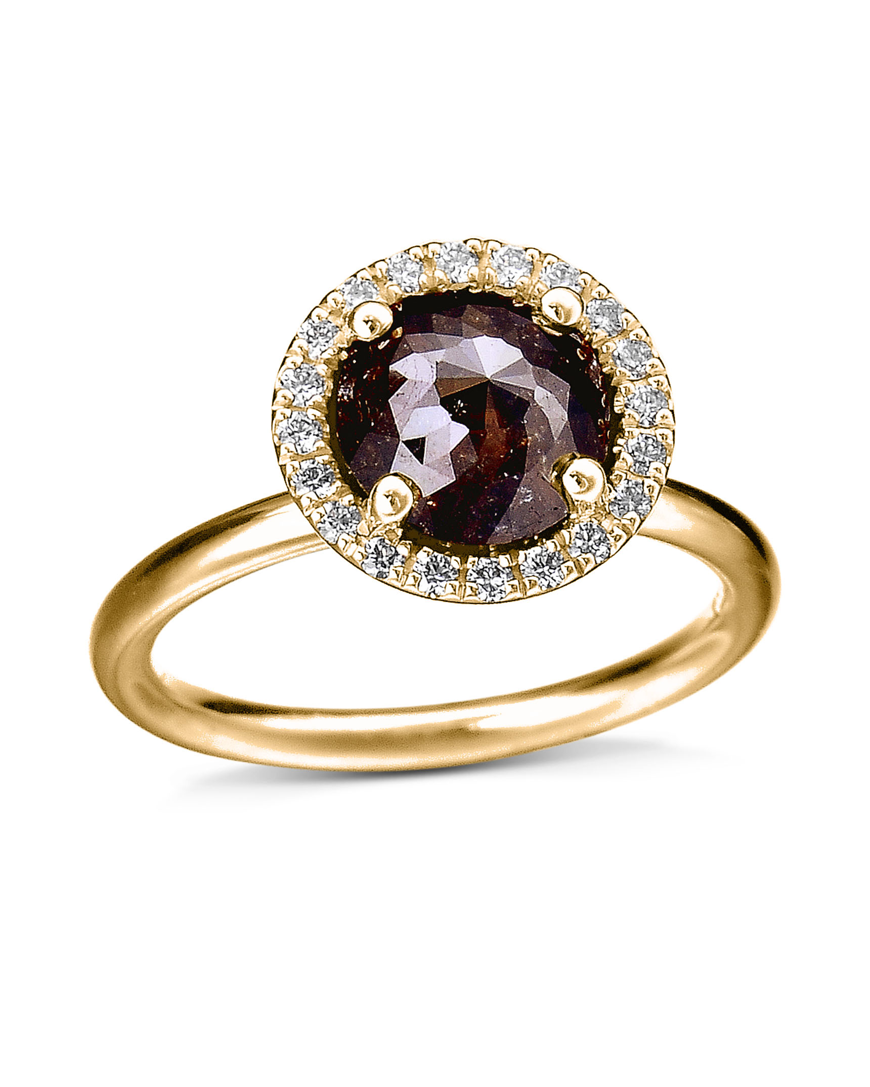 Burgundy Colored Diamond and Rose Gold Ring - Turgeon Raine