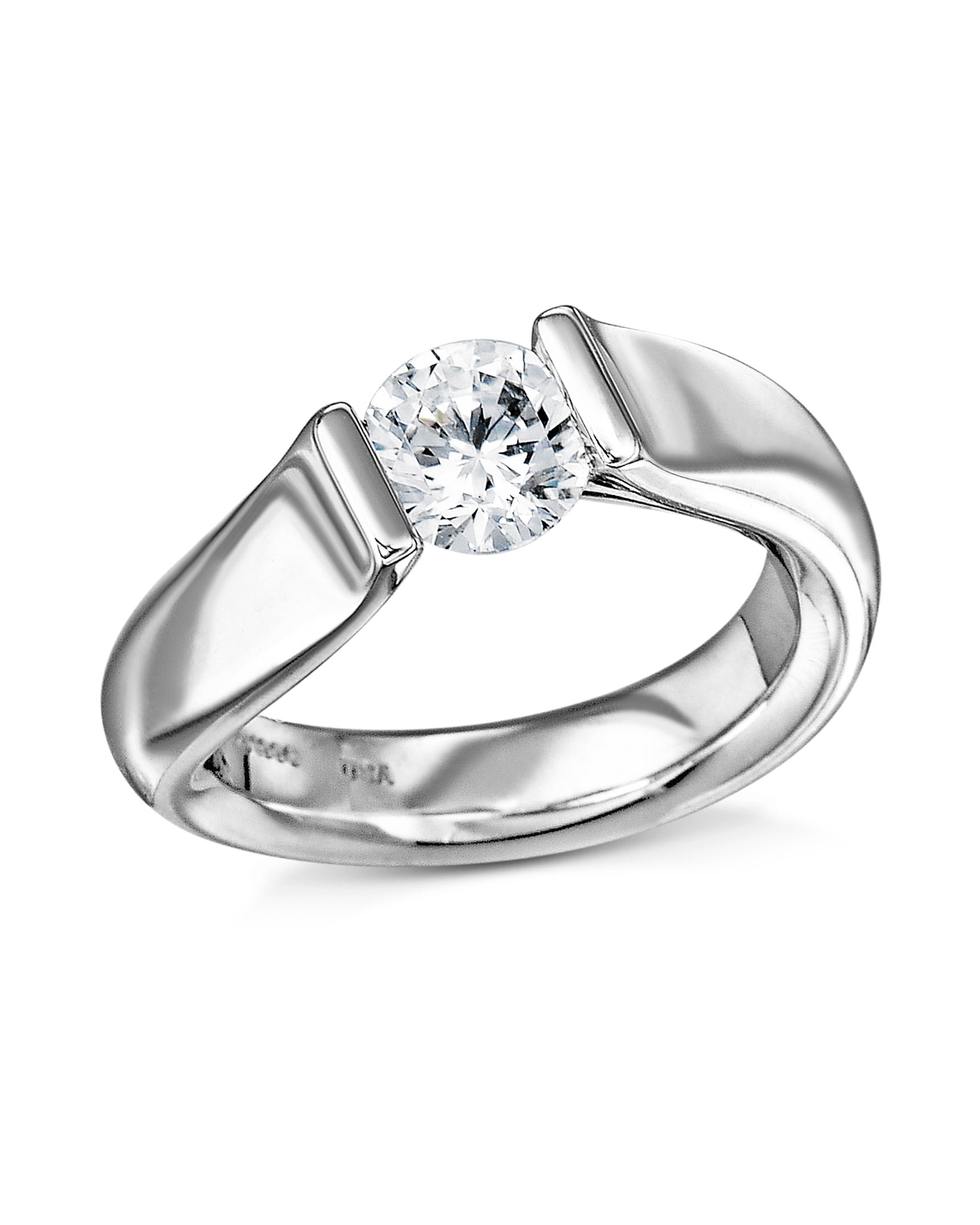 1/3ct Round Diamond Solitaire Modern Engagement Ring 14K White Gold – Bliss  Diamond