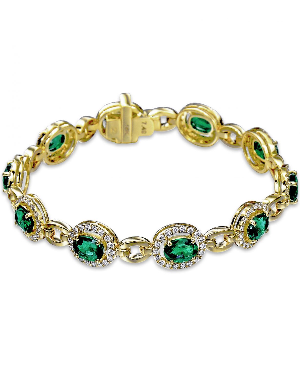 Zambian Emerald and Diamond Yellow Gold Bracelet - Turgeon Raine