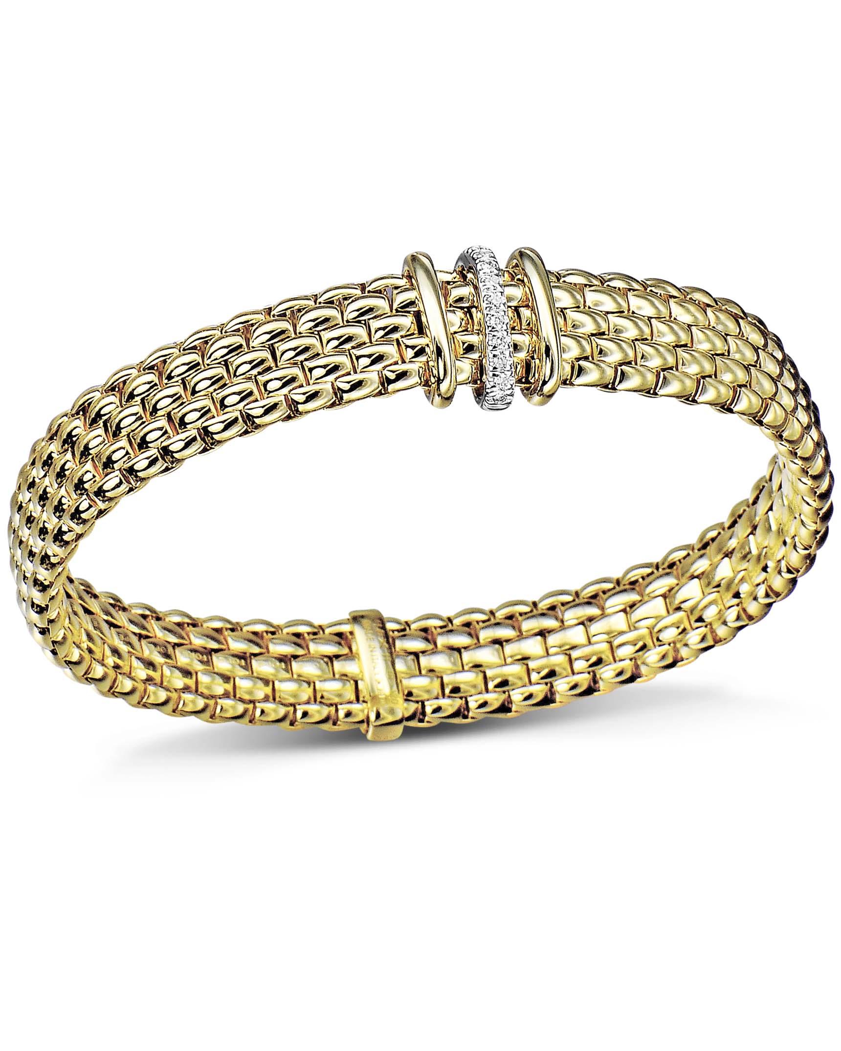 Sold at Auction: Fope - A silver and gem set bracelet
