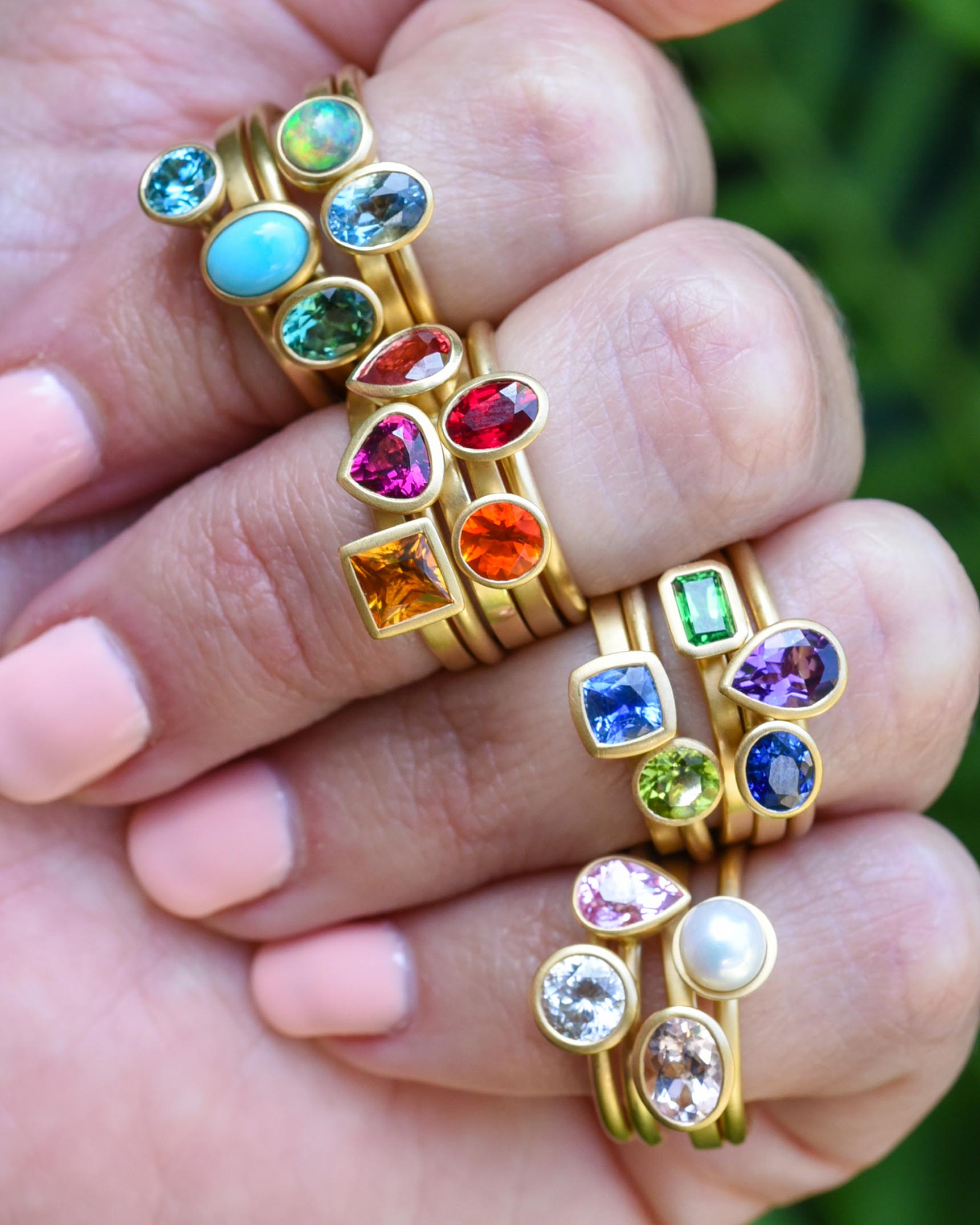 Kimberly Collins Colored Gem Rings