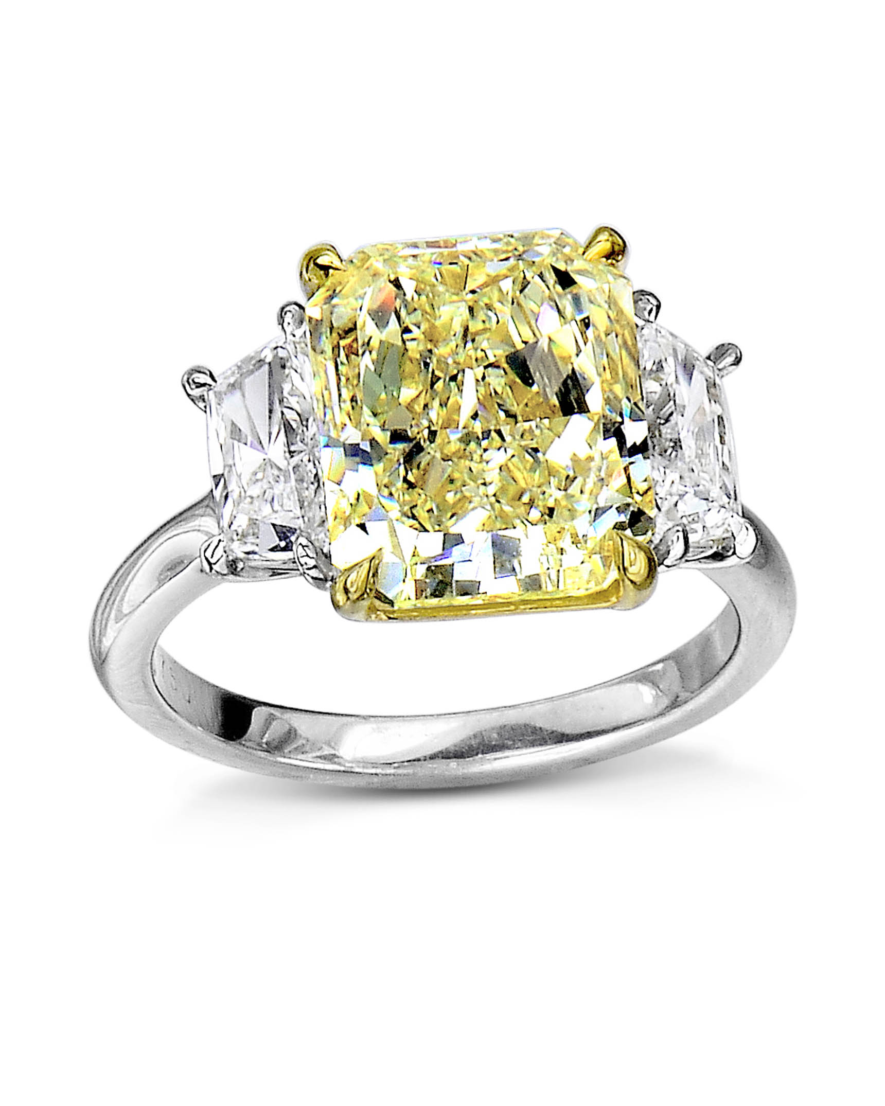5.30cts Radiant Cut Yellow Diamond Solitaire Engagement Ring – G Collins &  Sons
