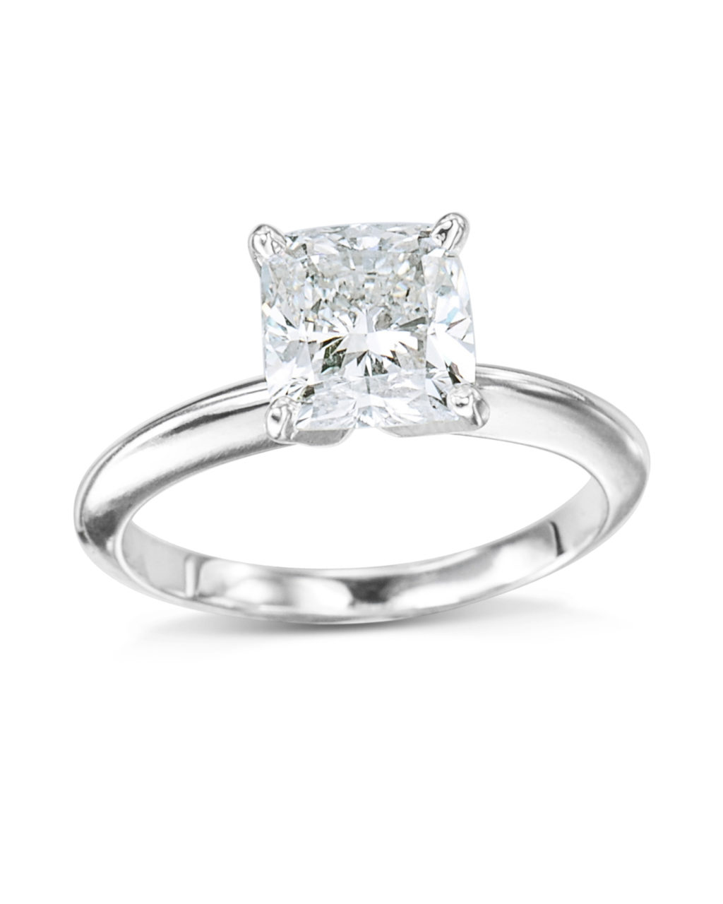 White Gold Heavy Solitaire Diamond Ring Turgeon Raine