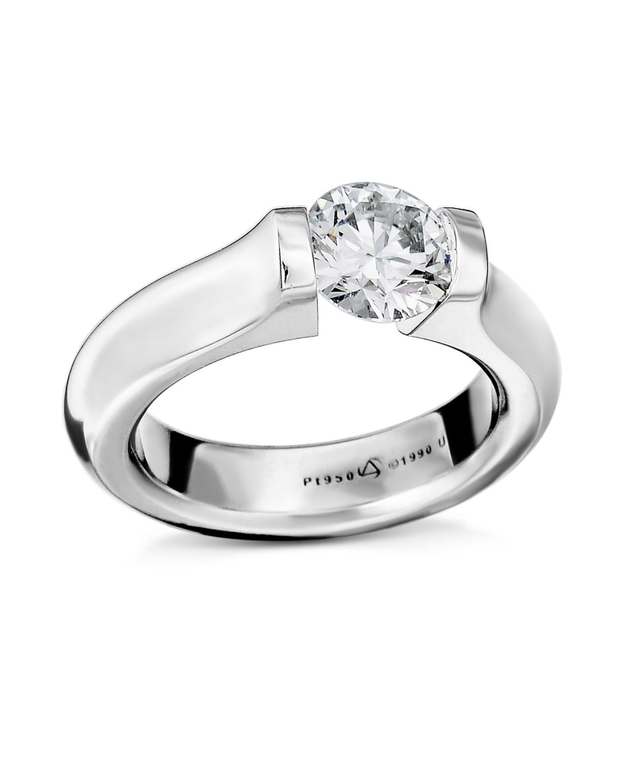 Platinum Tension Set Diamond Ring Turgeon Raine