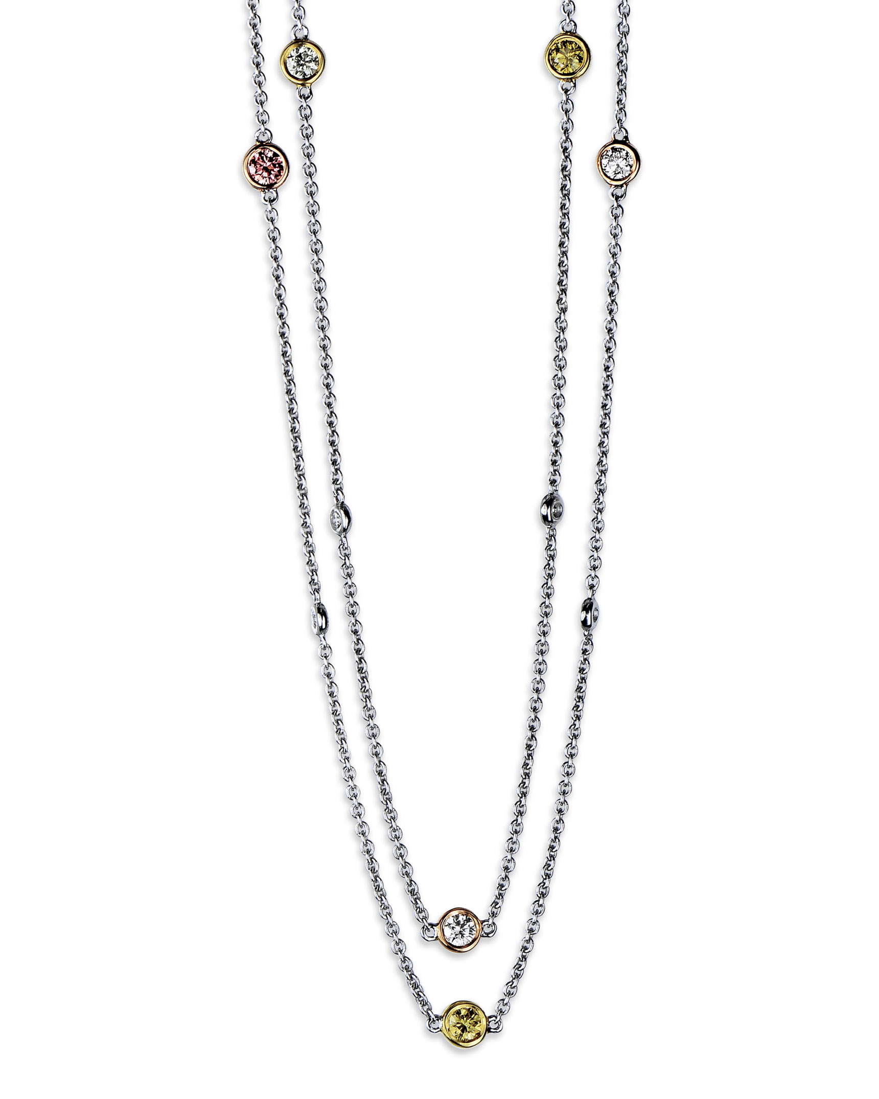 Fancy Colored Diamonds by the Yard Gold Chain Necklace - Turgeon Raine