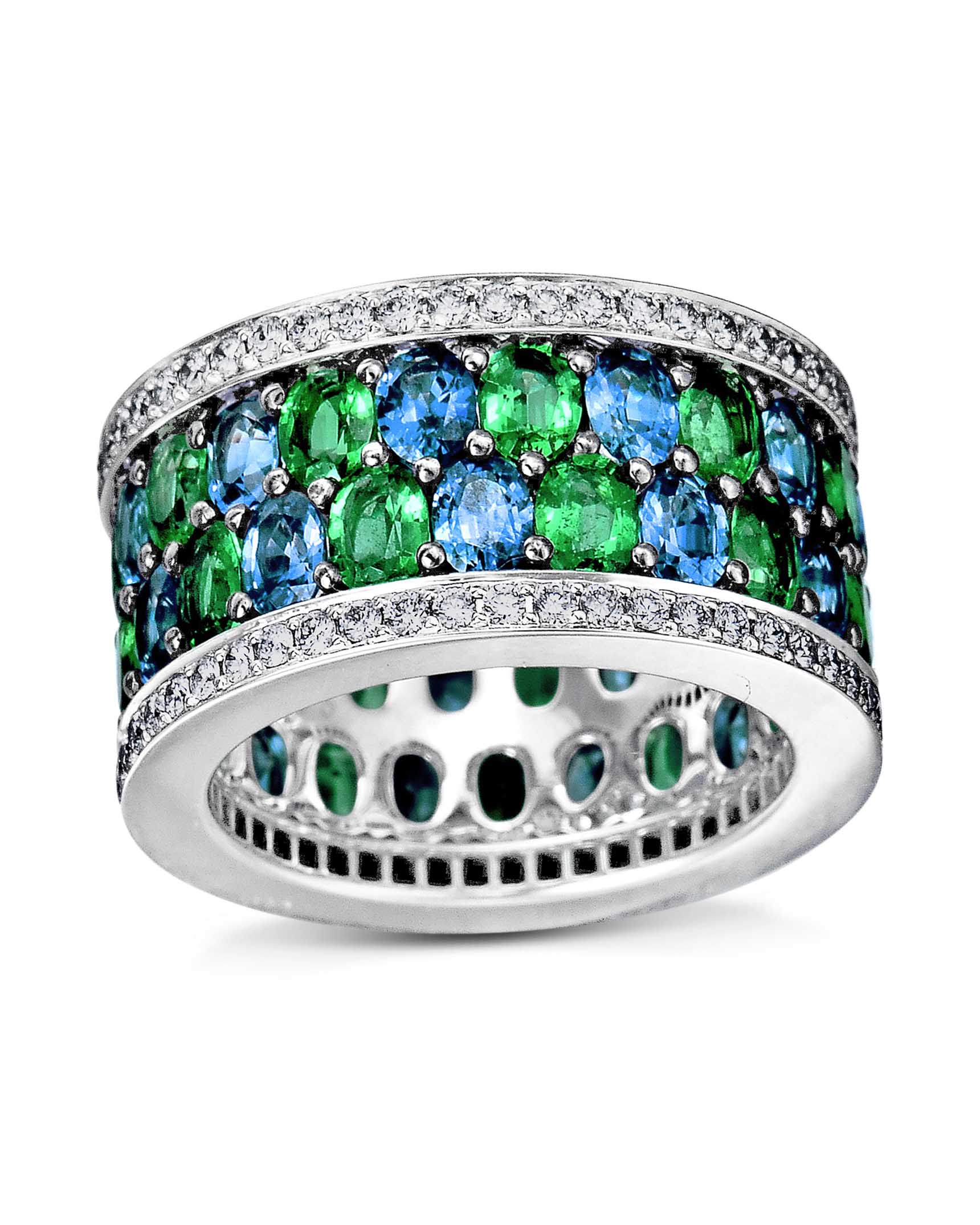 Robert Procop Sapphire, Emerald, and Diamond Ring - Turgeon Raine