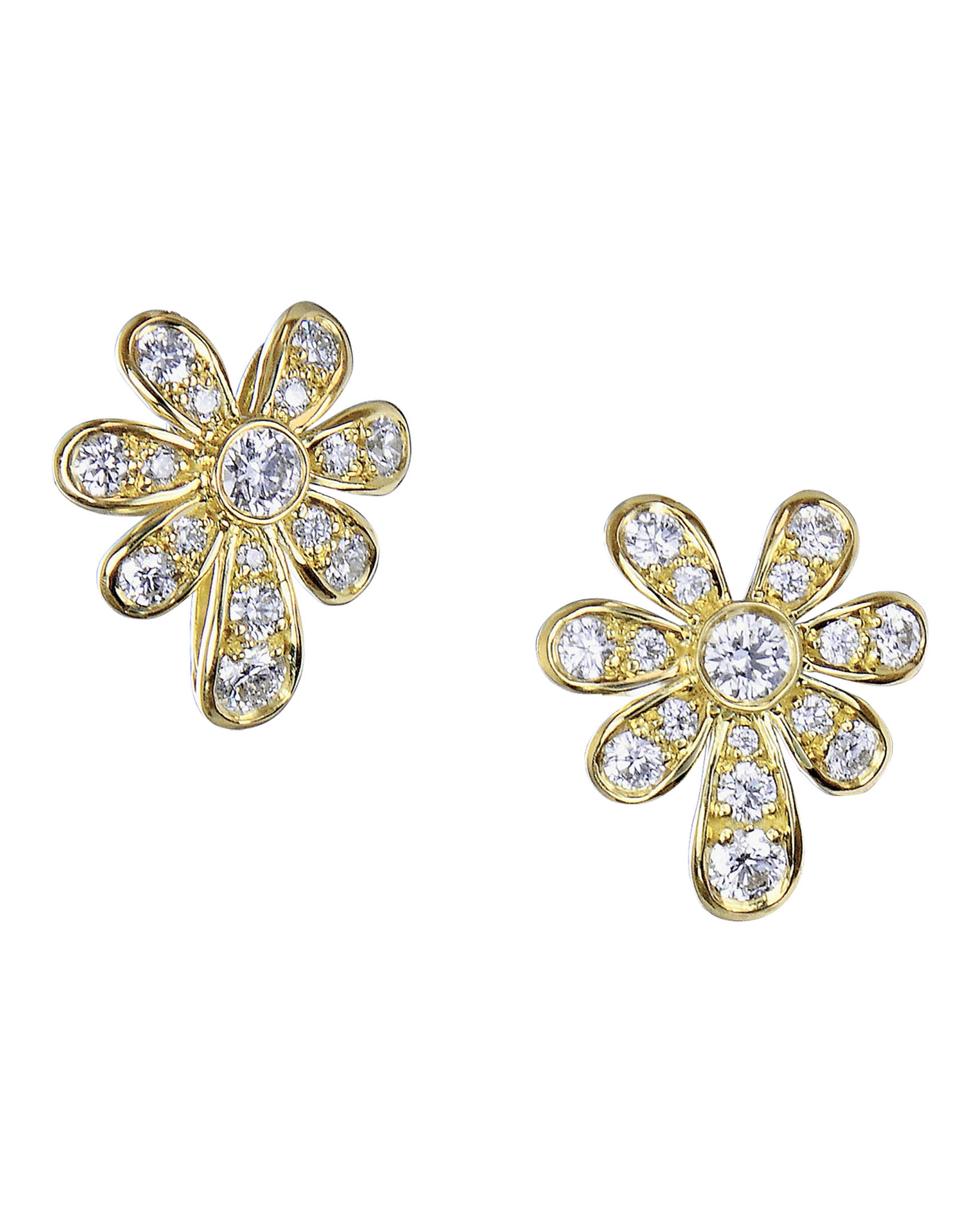 Gold Multi Stone Flower Drop Earrings | Kenneth Jay Lane