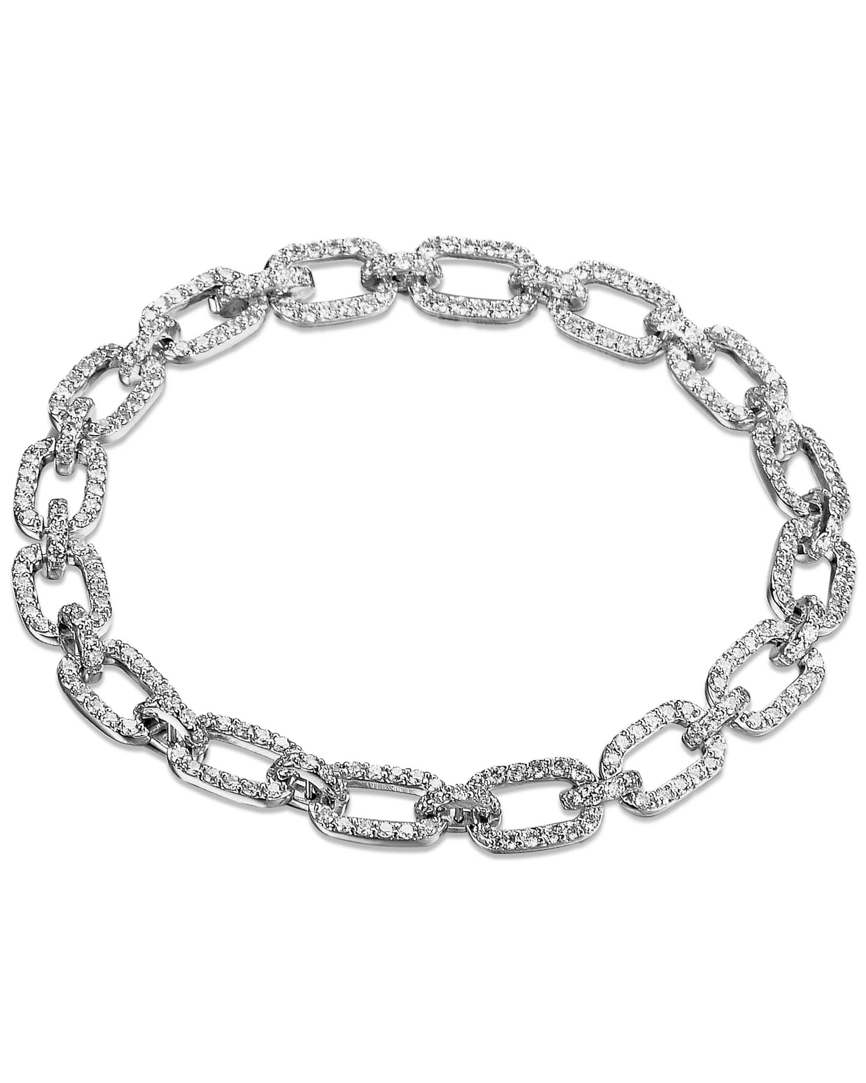 Pavé Diamond and White Gold Link Bracelet - Turgeon Raine