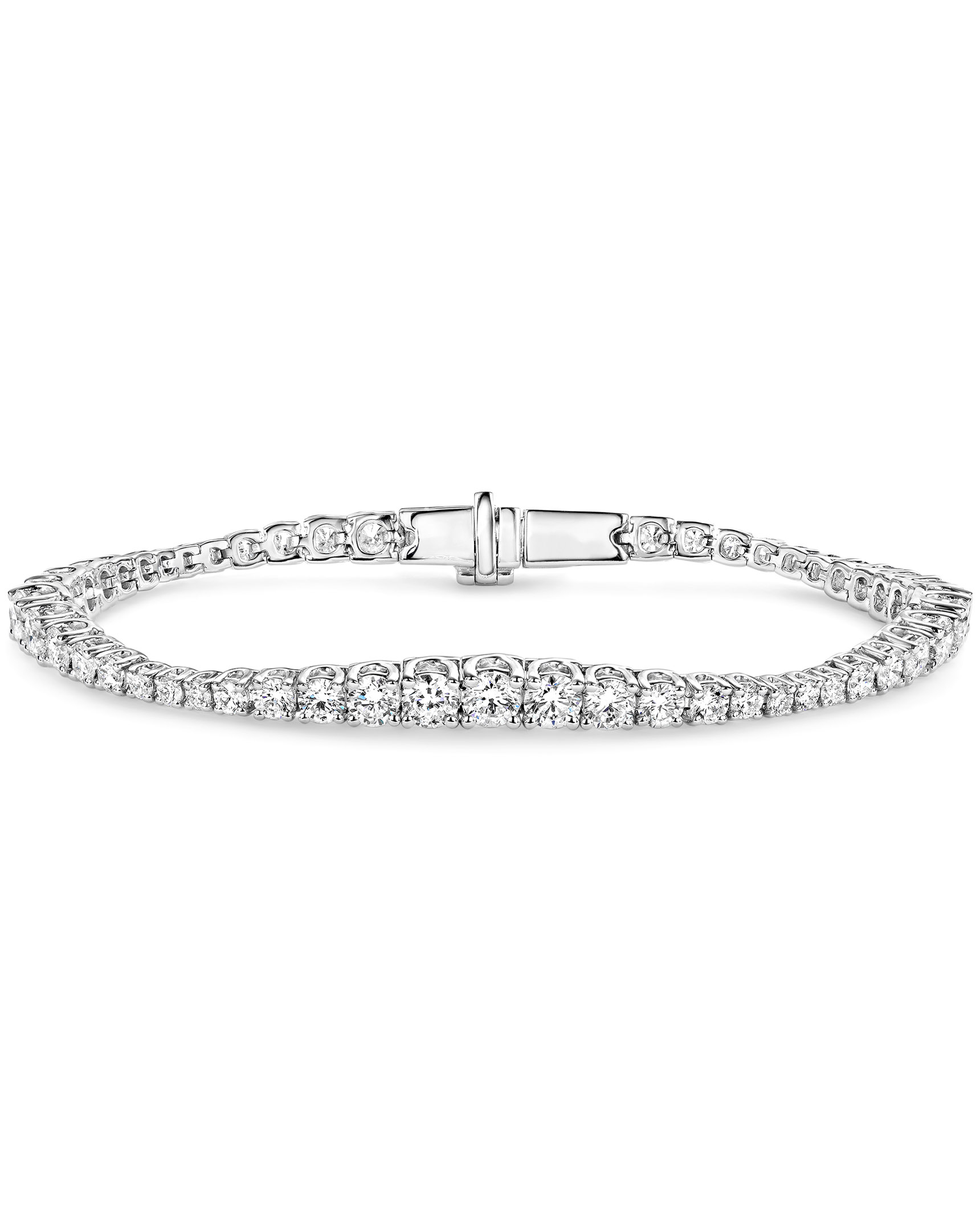 Womens Channel Set Diamond Bangle Bracelet 14K White Gold 0.52 ct