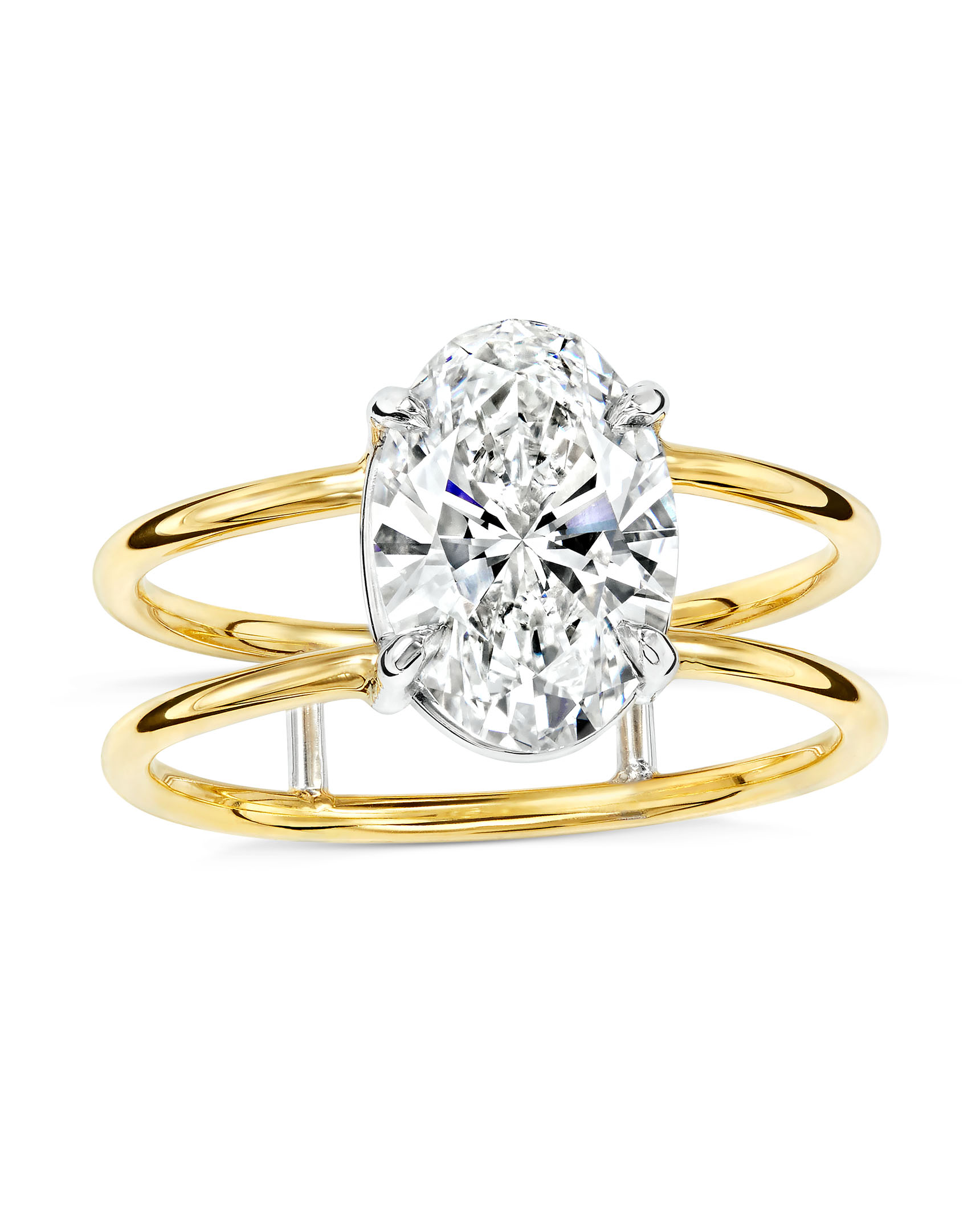 Floral Double Band Diamond Ring – YESSAYAN - LA