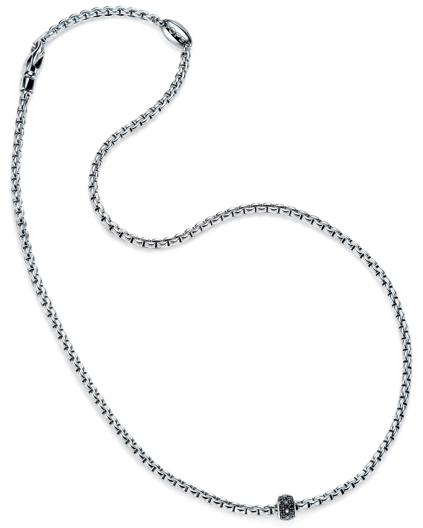 White Gold and Black Diamond Rondel Rope Chain Necklace by Fope - Turgeon  Raine