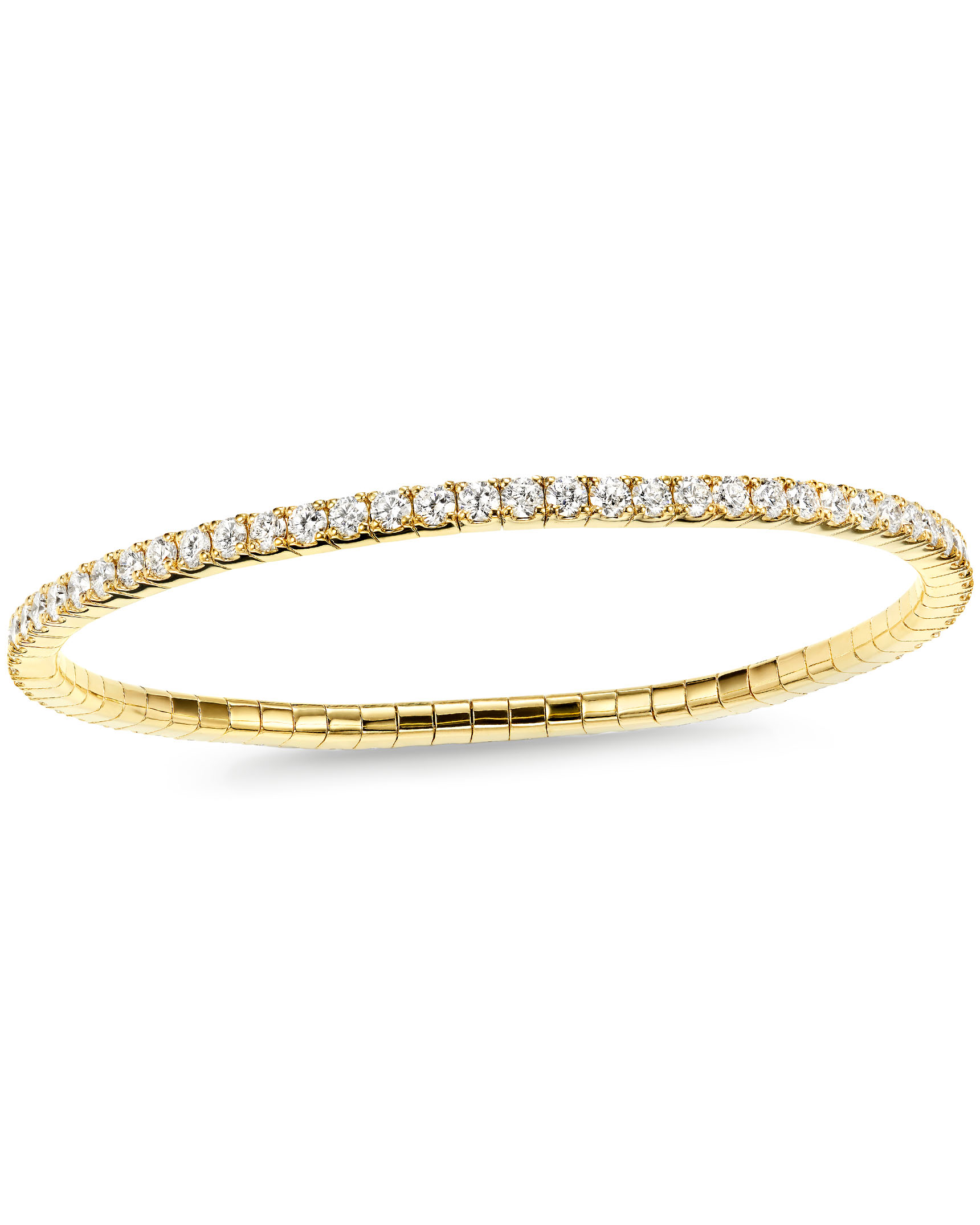 3/4 Ctw Flexible Diamond Bangle Bracelet in 14 Karat White Gold