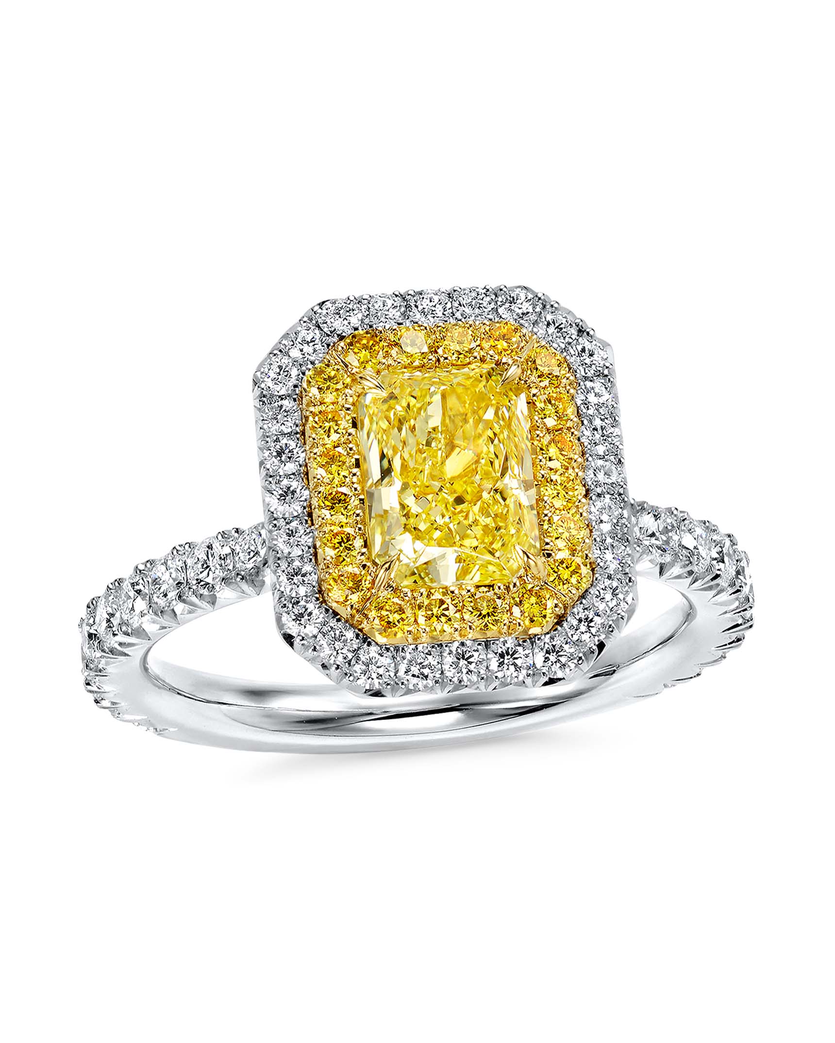 Large Emerald-Cut Yellow Diamond Ring