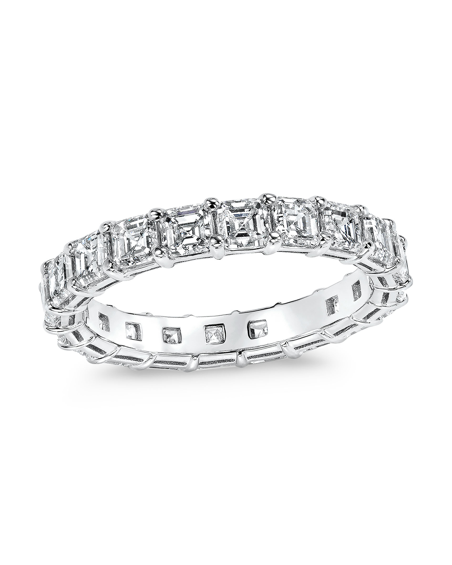 15 Pointer Eternity Rose Gold Princess Cut Diamond Engagement Ring JL