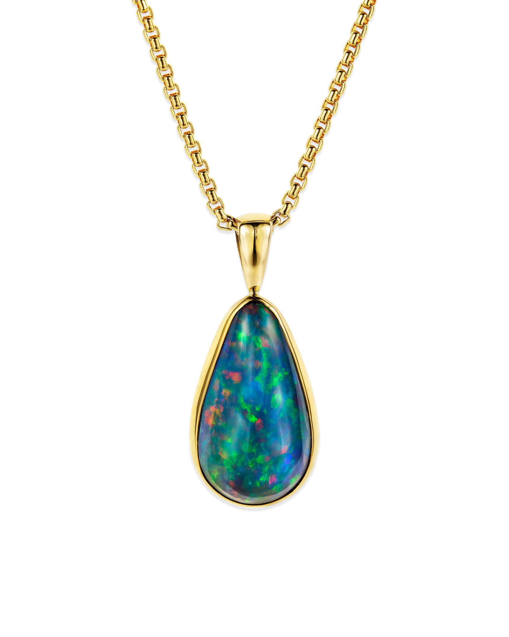 Pear Shaped Ethiopian Opal Pendant - Turgeon Raine