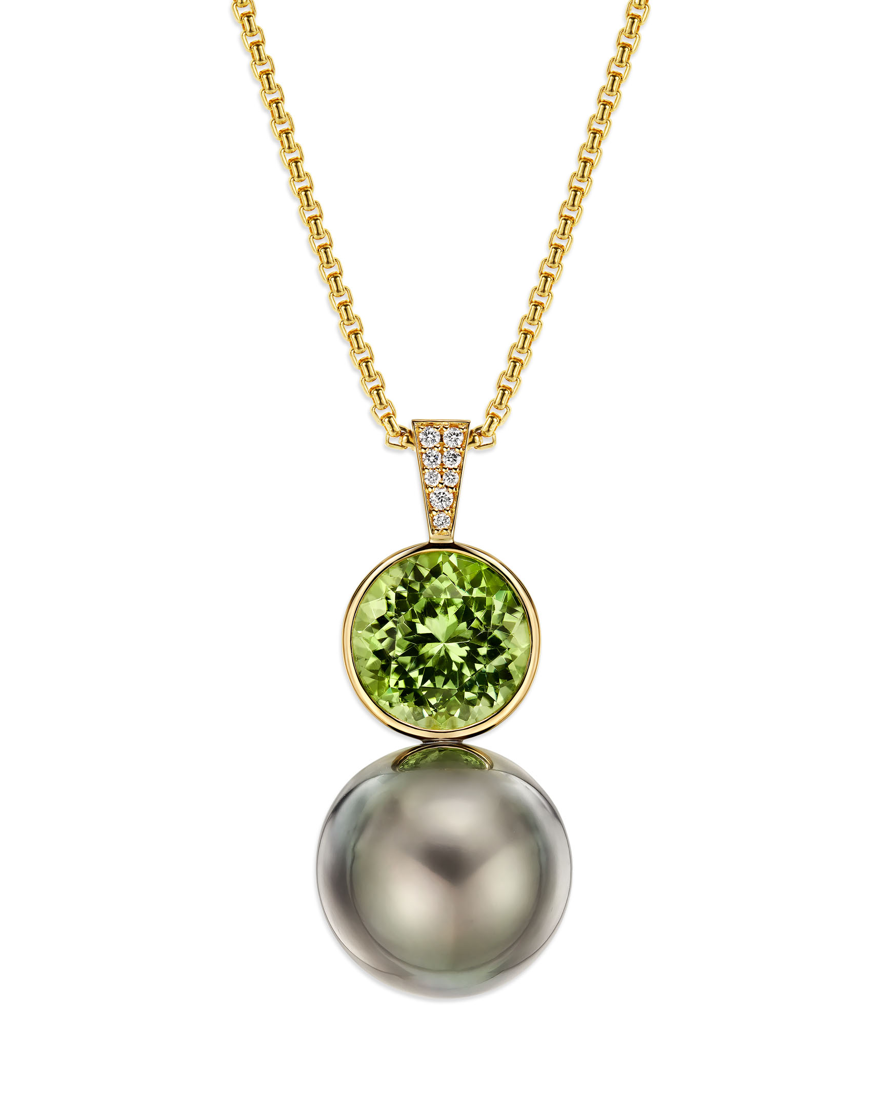 Retailer of White flat pearls with peridots 5 layers necklace jpm0418 |  Jewelxy - 157408