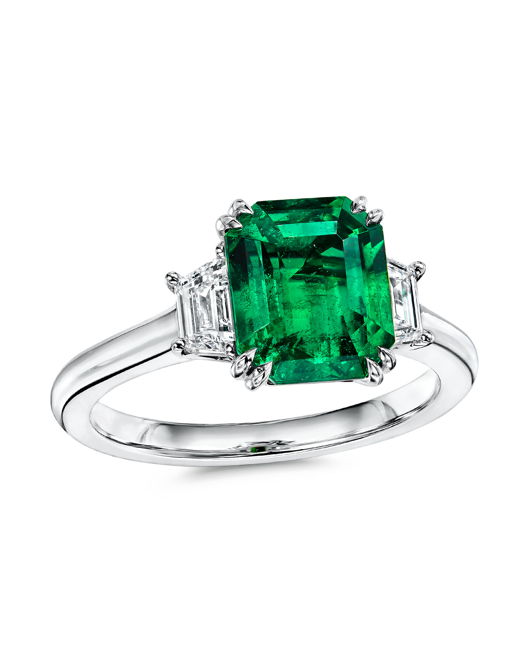 3CT Emerald Cut Moissanite Engagement Ring - MollyJewelryUS