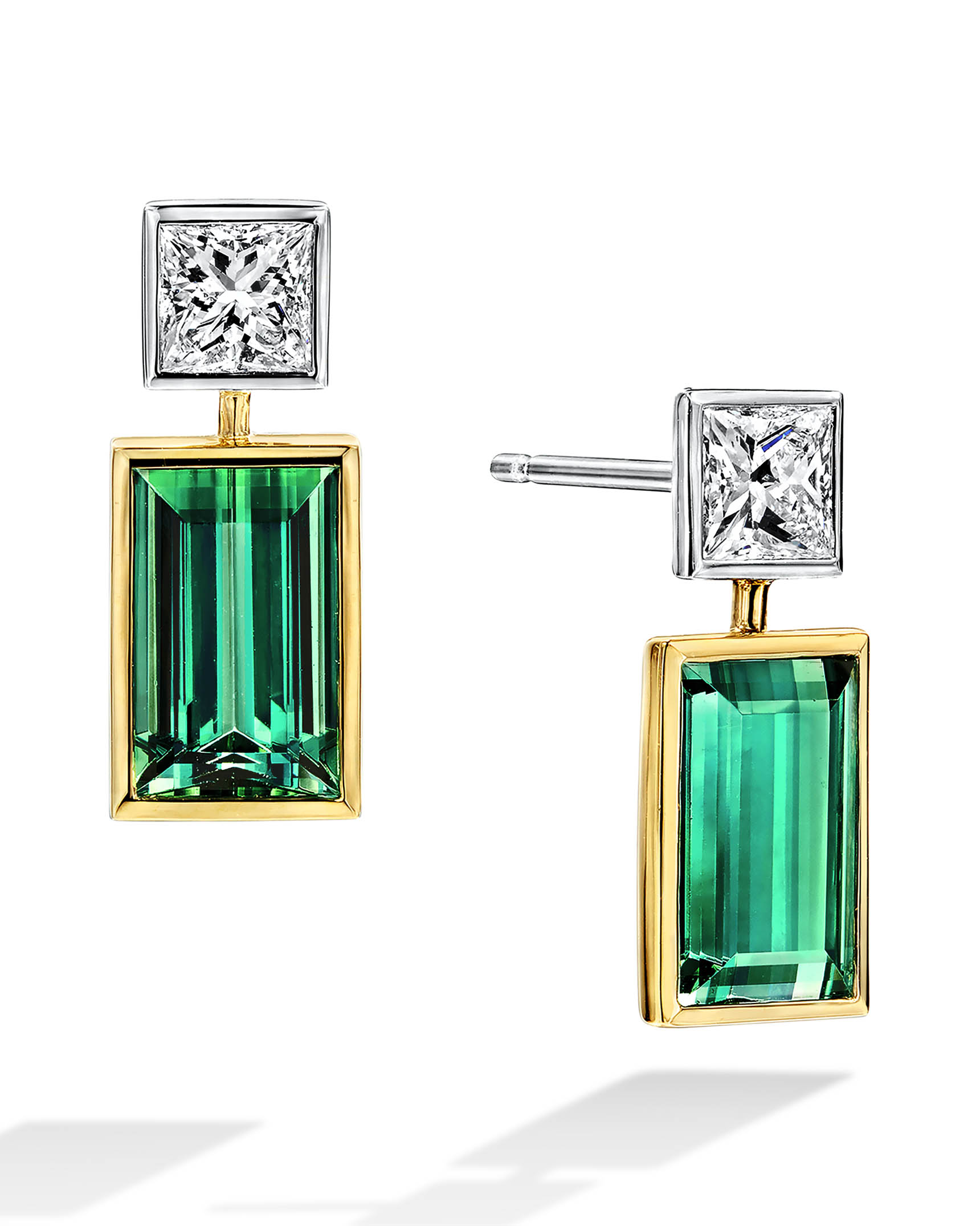 7.30 ct. t.w. Emerald Drop Earrings in Sterling Silver | Ross-Simons