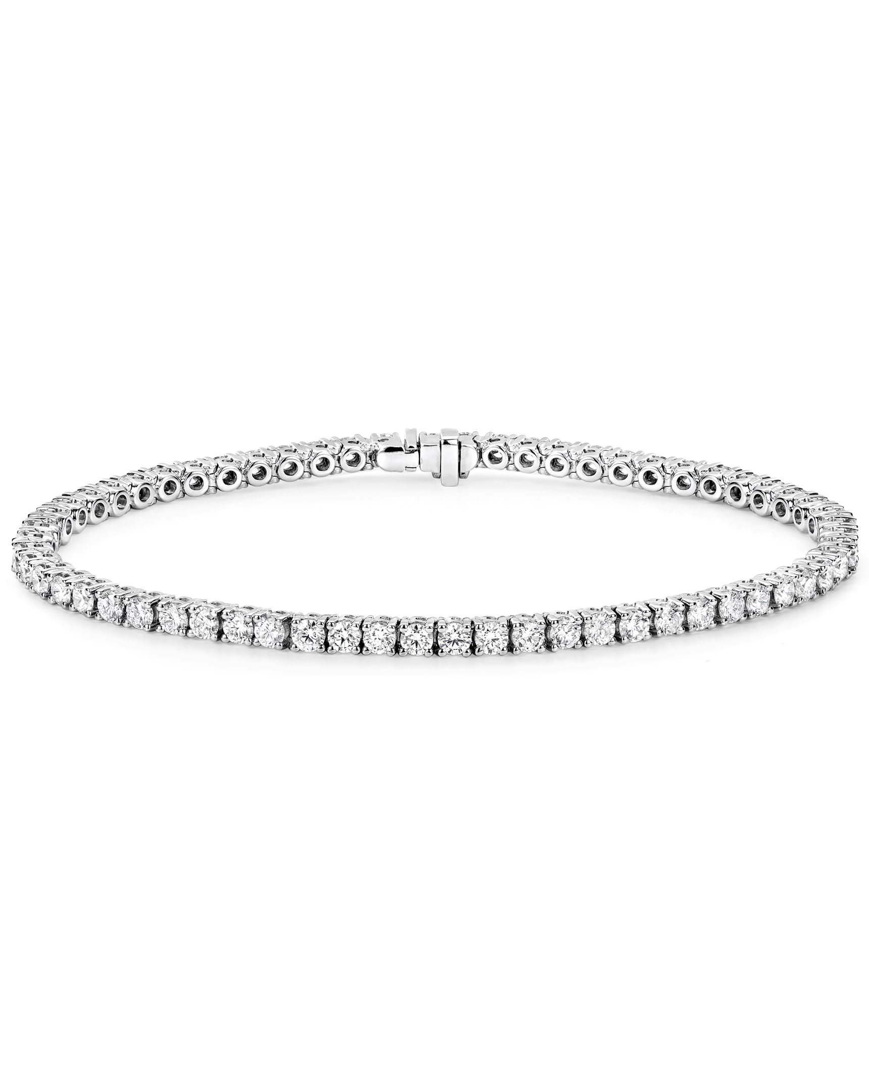 Platinum and Round Brilliant Cut Diamond Tennis Bracelet - Turgeon Raine